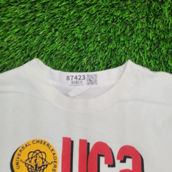 Vintage 90s UCA Cheerleaders Shirt Womens L 21x26 White - Picture 10 of 15